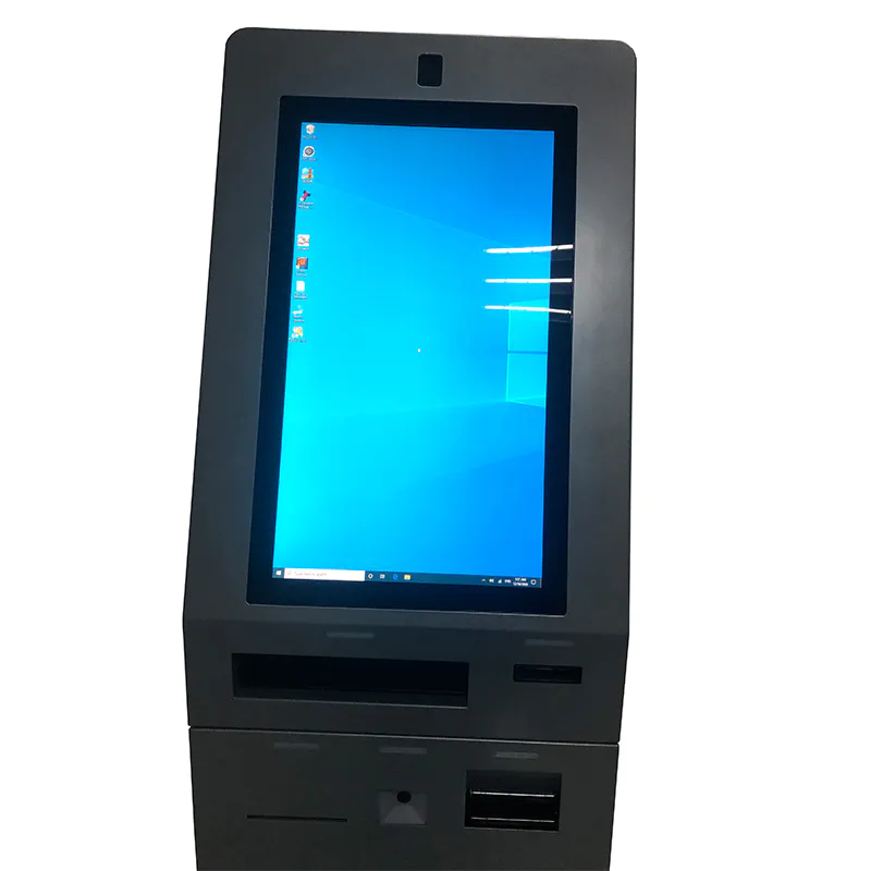 Touchscreen ATM machine self service check in kiosk for hotel