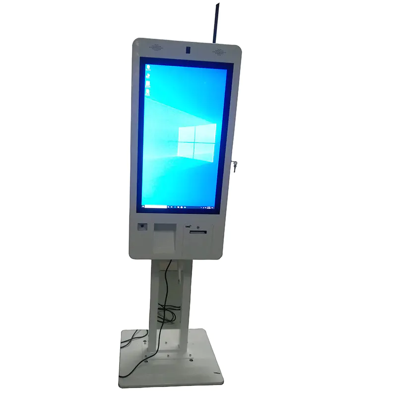 all-in-one tailormade digital signage restaurant kiosk with QR code scanner and printing