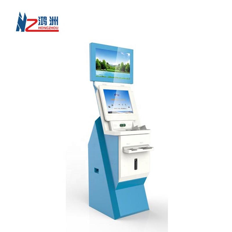 Dual Screen Hotel Check in Kiosk With Cash Acceptor and Barcode Scanner