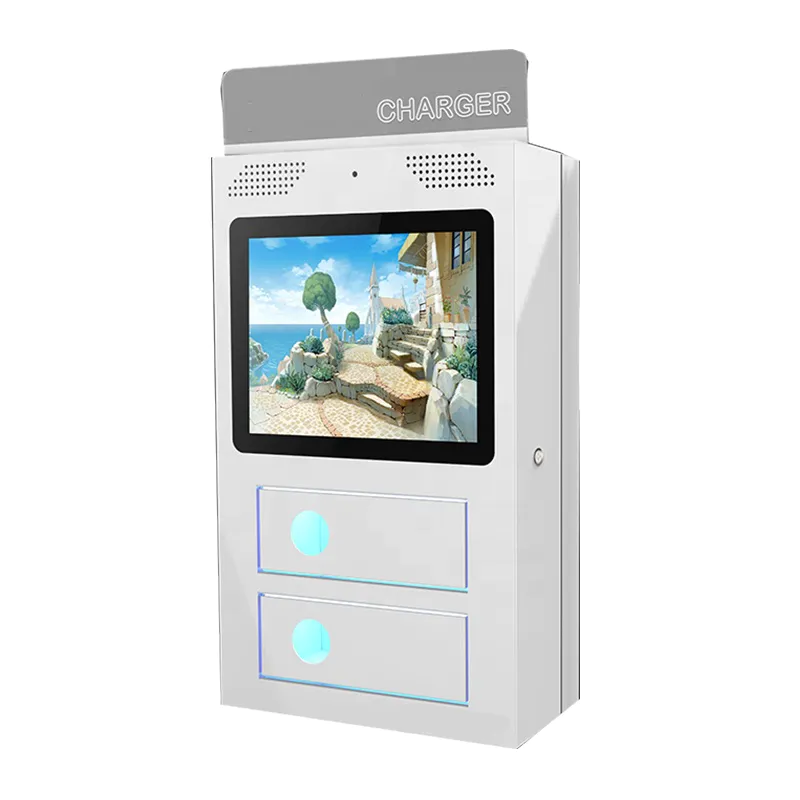 OEM self service mobile charge kiosk with advertising function in airport and shopping mall