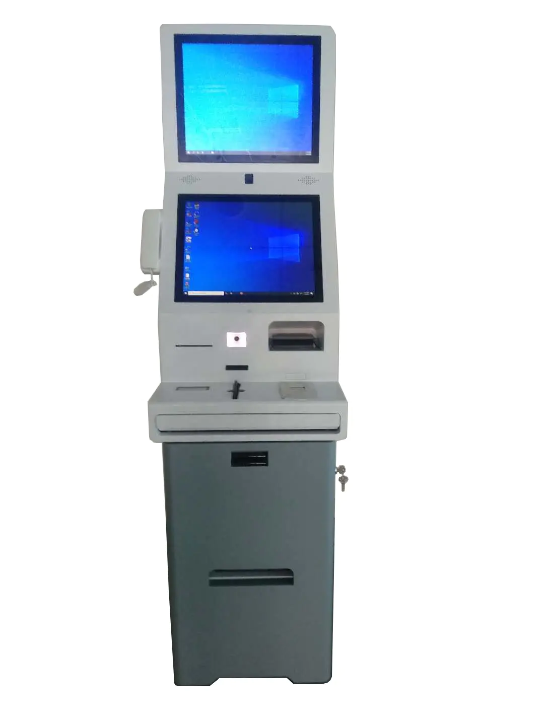 multifunction hotel digital signage kiosk with 19 inch dual screen