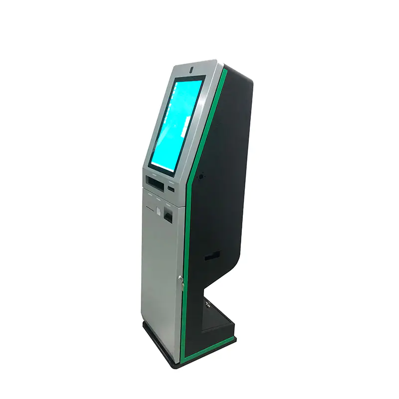 dual screen touch screen hotel check in self-service interactive payment kiosk