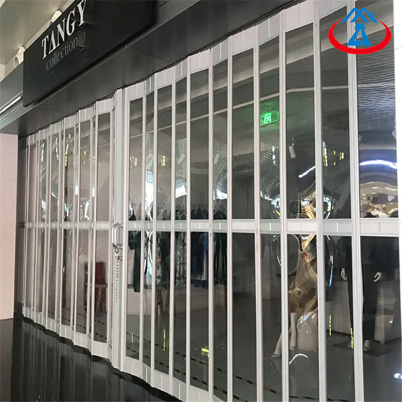 Commercial Fashionable Security PC Crystal Clear Folding Door From China