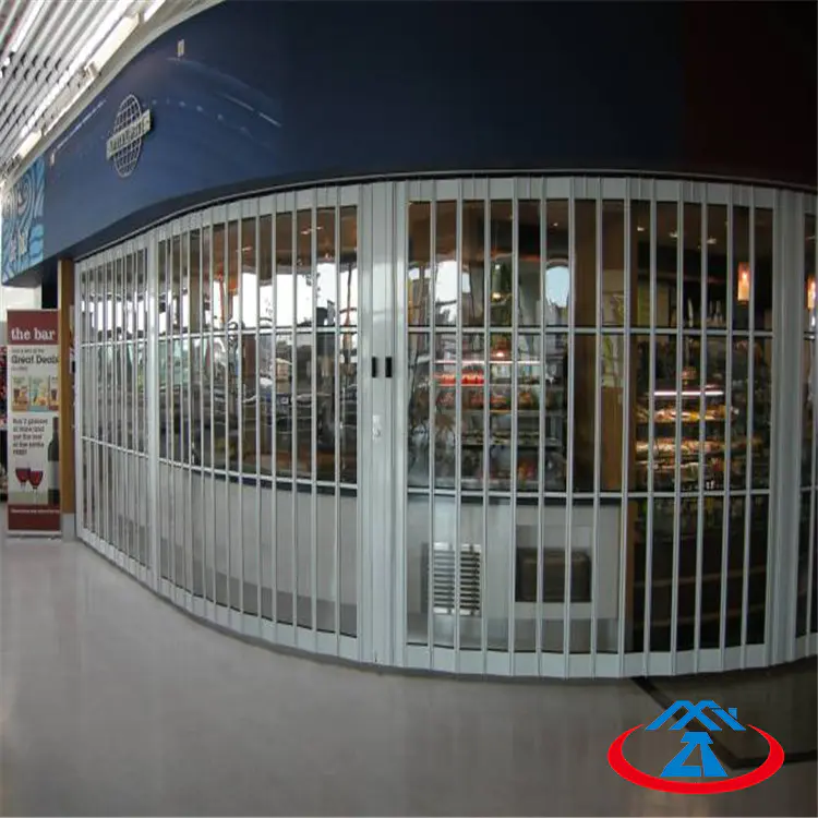 150mm Width Of The PC Slat Size 6000mmW*3000mmH 24 Hours Display Transparent Polycarbonate Folding Door