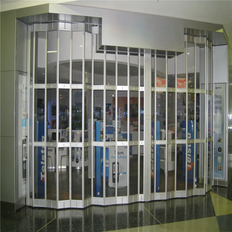 Commercial door folding door polycarbonate transparent PC slat for supermarket