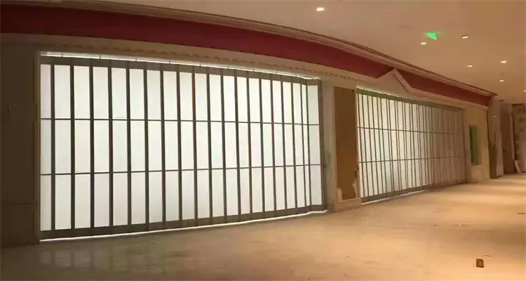 Commercial transparent sliding folding polycarbonate door for shop
