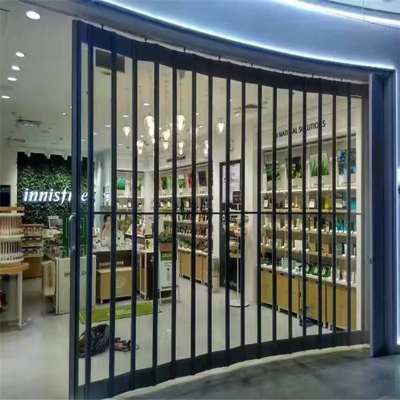12*7 feet 300mm slat width polycarbonate folding door polycarbonate sliding door for mall