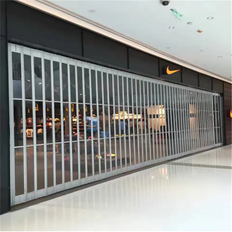 12*7 feet 300mm slat width polycarbonate folding door polycarbonate sliding door for mall
