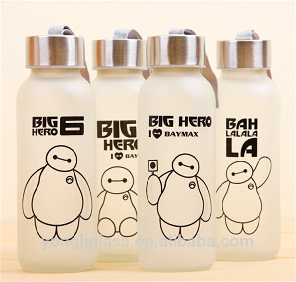 300ml Hot selling voss water glass bottle wholesale ,frosted bear water glass botlle