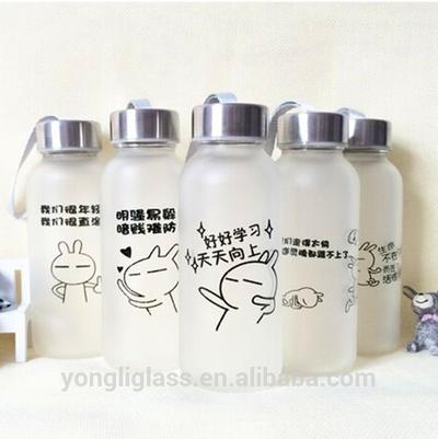 Hot selling voss water glass bottle wholesale ,frosted rabbit water glass botlle