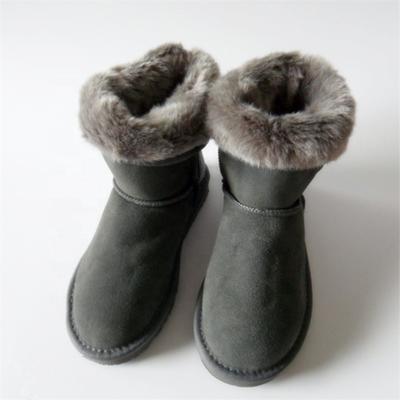 HQB-WC010 OEM customized premium quality winter thermal fashion style genuine cow suede snow boots for women.