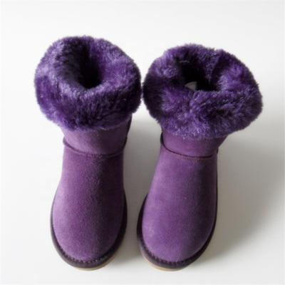 HQB-WC006 OEM customized premium quality winter thermal fashion style genuine cow suede snow boots for women.