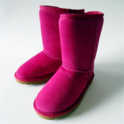 HQB-WC007 OEM customized premium quality winter thermal classic style genuine cow suede boots for women.