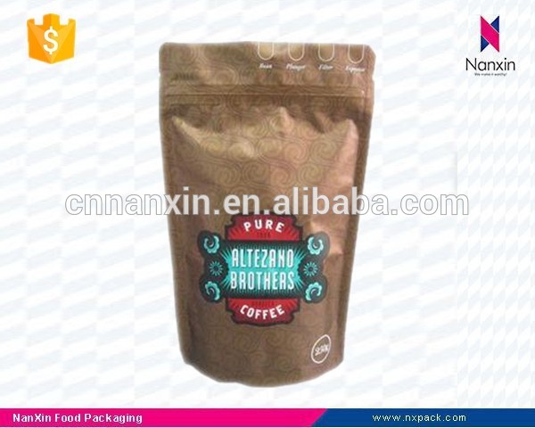 resealable stand up pouch coffee packaging bag