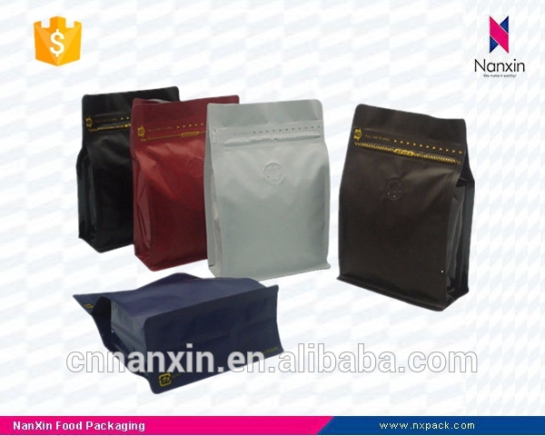 high quality coffee packaging side gusset foil ziplock pouch with valve