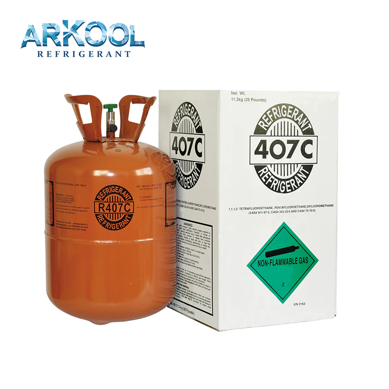 Refrigerant gas manufacturer supplyR407C gas price in 11.3kg cylinder for air conditioning