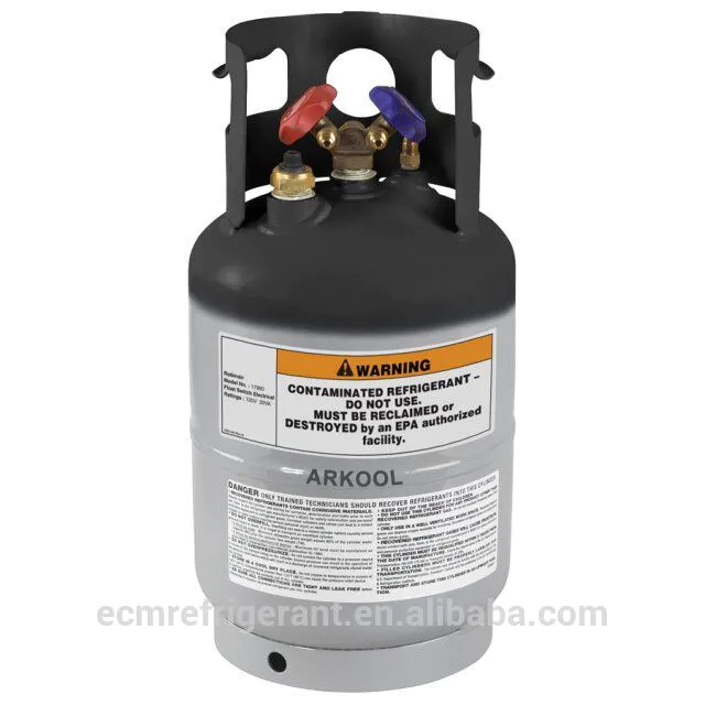 refillable gas cylinder r134a CE 12L 1/4 cylinder two valves