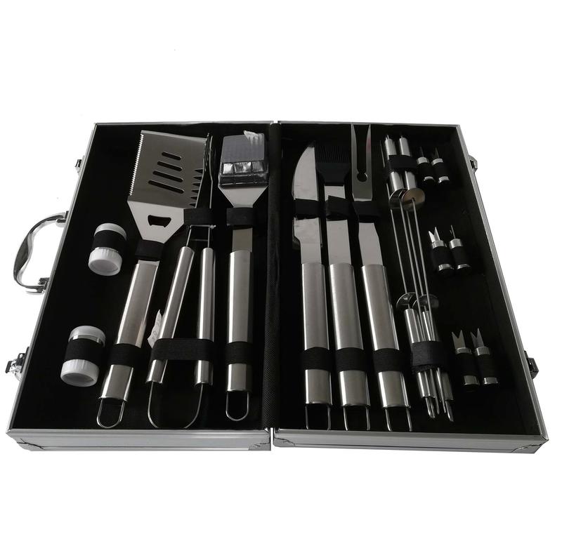High polish 18PCS bbq tools stainless steel barbecue sets bbq box