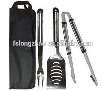 with Bag 3pcs SS BBQ clip/spade/fork barbecue bag