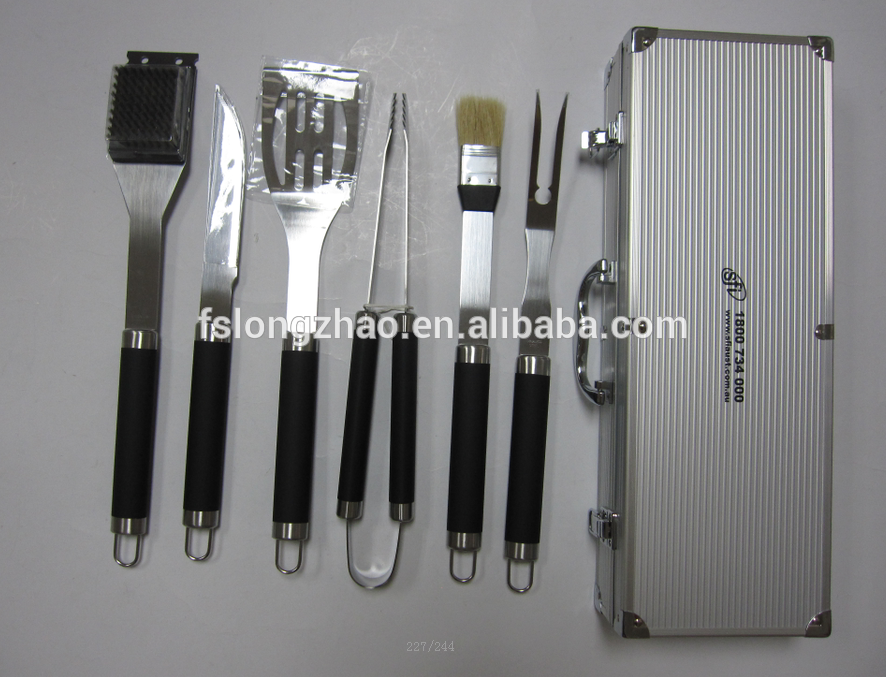 LFGB Approval 6PCS Barbecue Tools Set, stainless steel BBQ tools
