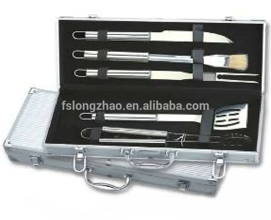 Exquisite aluminum box 5pcs BBQ tool set Barbecue Accessories