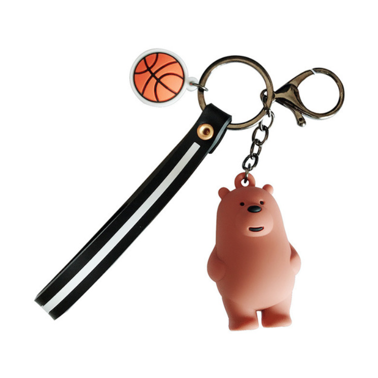 Customized Cute cartoon plastic Bear key ring student gift car key chain pendant