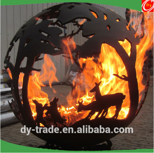 Decorative outdoor iron mild steel fire pits,china carbon steel fire ball/sculpture