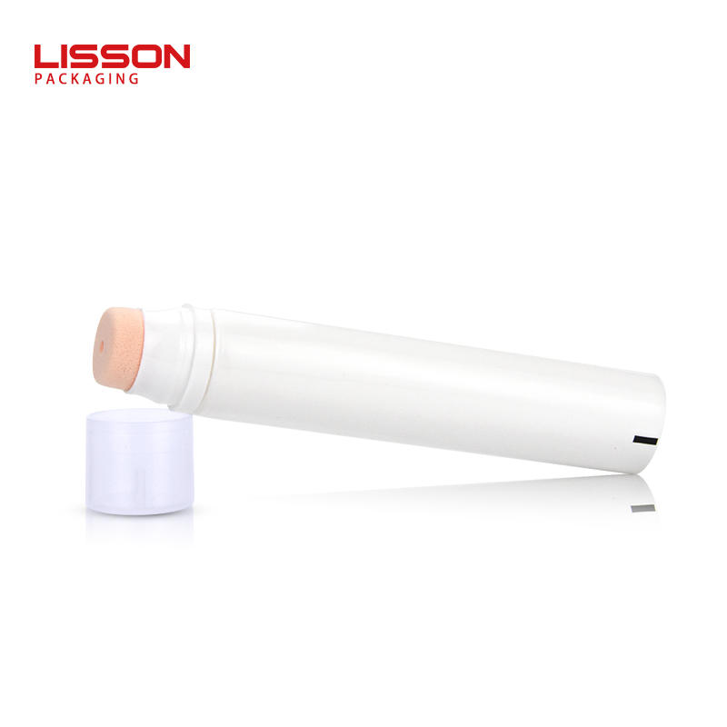 plastic cosmetic tube with soft sponge massage head
