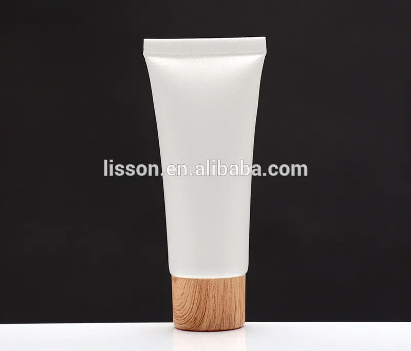wooden design cap with plastic tubes for cosmetics packaging