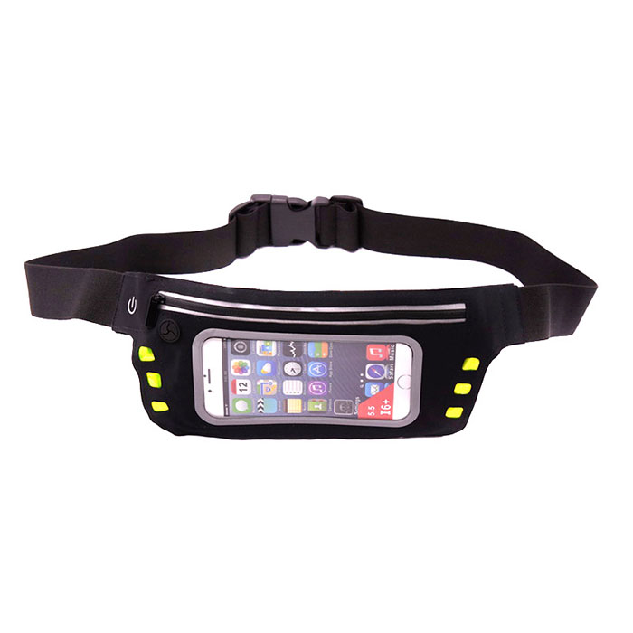 Fashionable LED running waist belt with touch screen