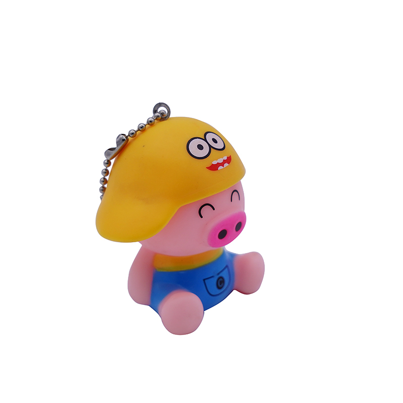 Custom cute Cartoon mini animal pig keychain Promotional Gift Plastic Mini Key Pendant Keychain manufacturers