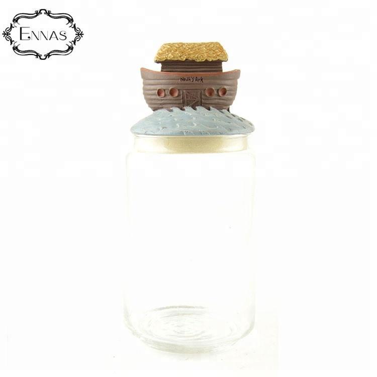 Cheap Resin Decorative Clear Glass Food Storage Containers Decoration Cookie Jar