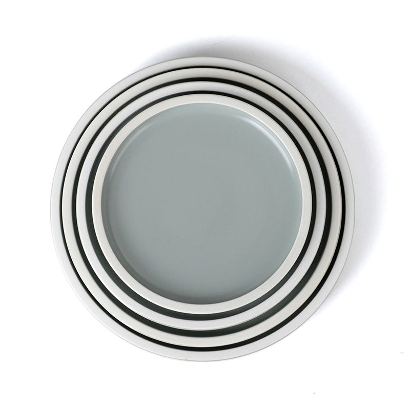 Used Restaurant Dinnerware Rustic Tableware Colored Dinnerware Sets Porcelain Flat Plate^