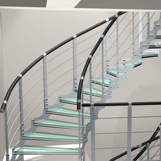 Customized glass Aluminium Escalator Indoor handrail For Stair/Terrace