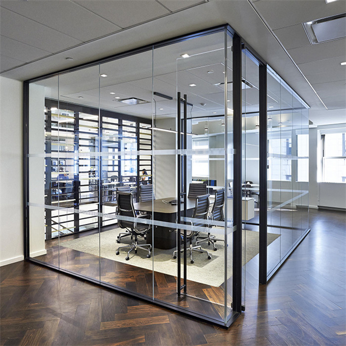 Flexible folding interior tempered glass partition wall