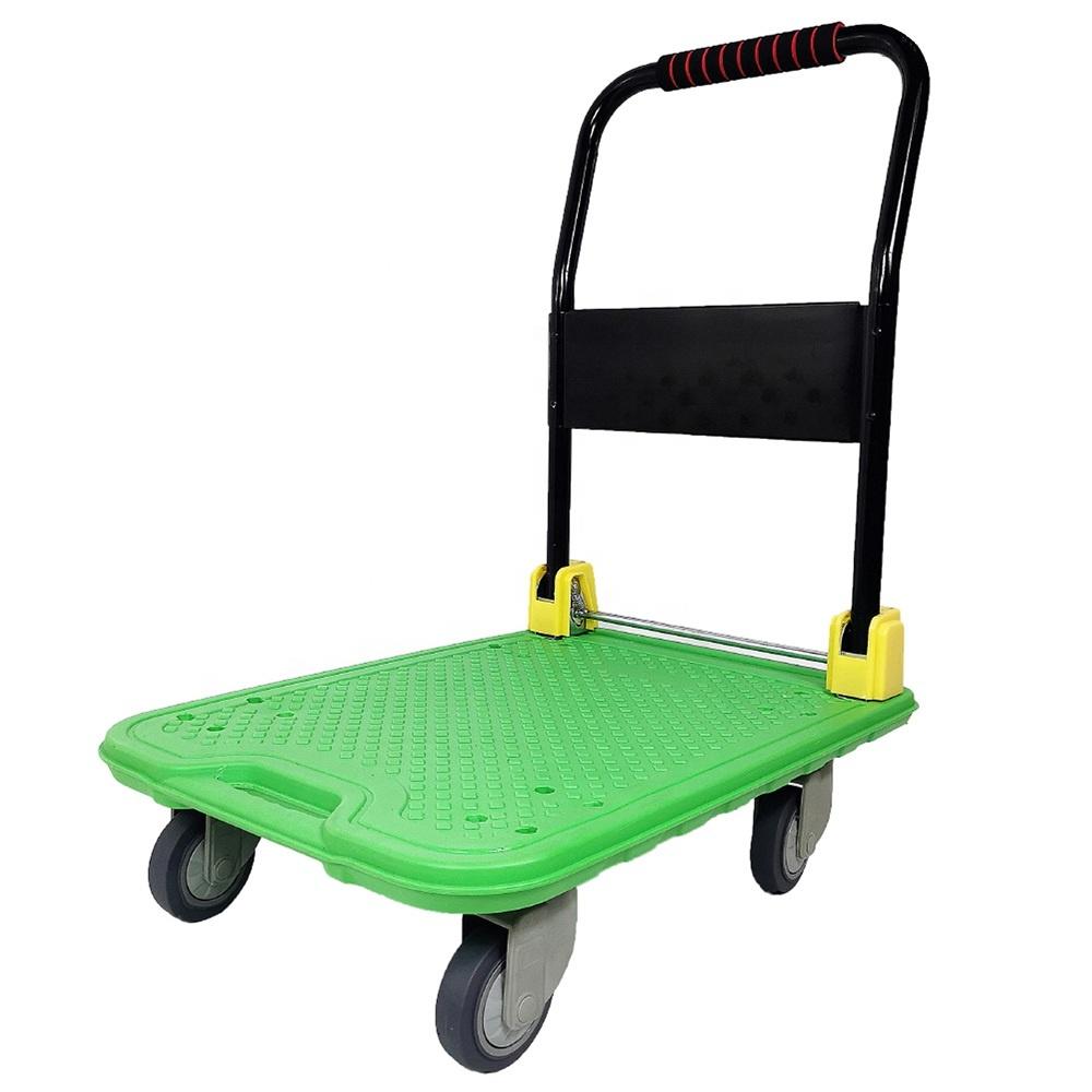 300kgs Factory Platform Trolley Plastic Hand Cart For Warehouse