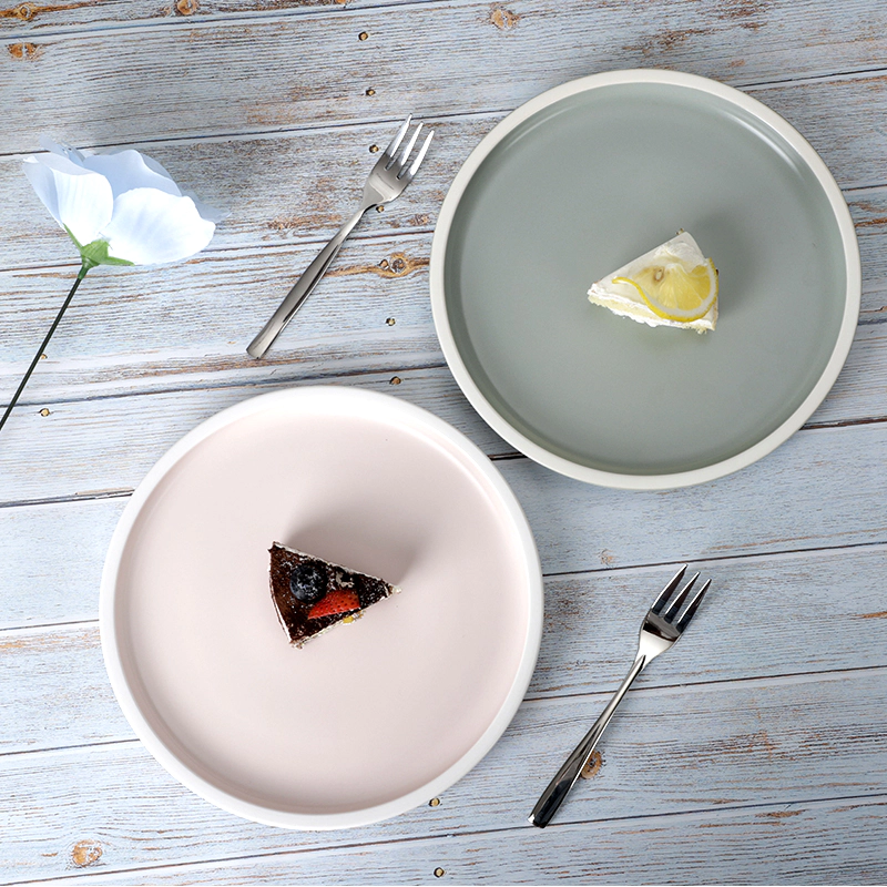 Used Restaurant Dinnerware Rustic Tableware Colored Dinnerware Sets Porcelain Flat Plate^