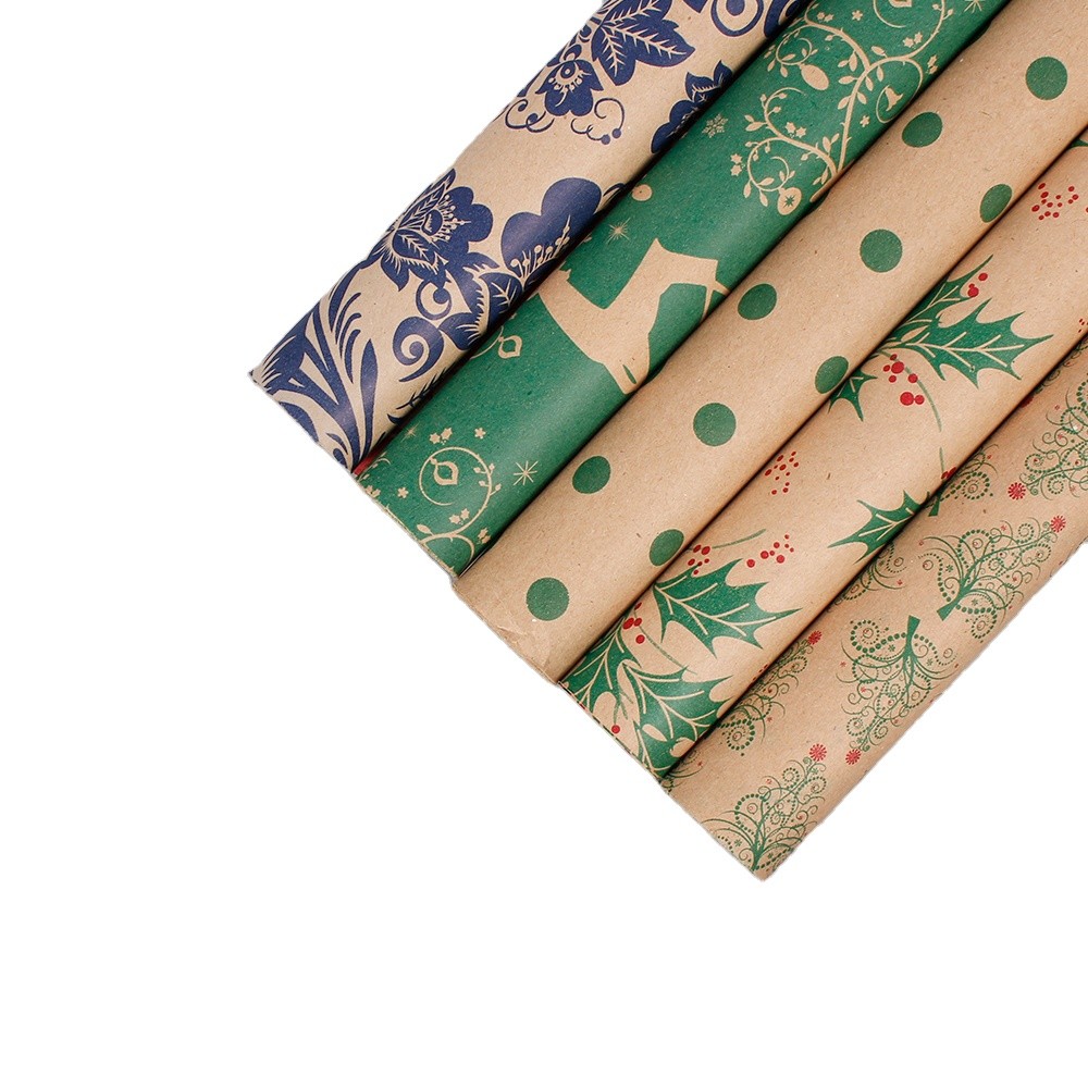 High Quality Kraft Wrapping Paper Sheet Christmas Design Paper double sides printing paper