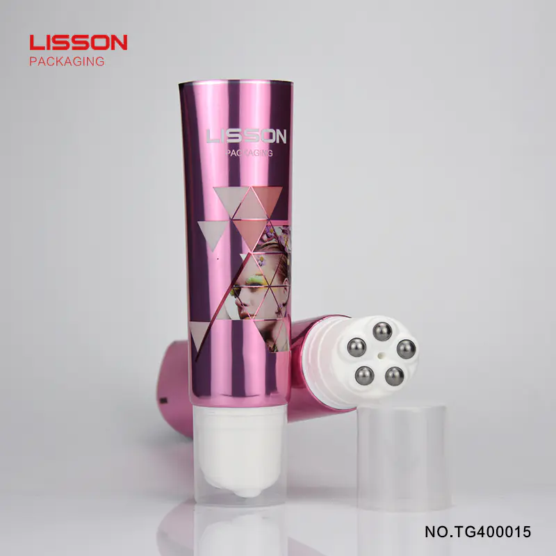 D50 120ml-300ml Stainless Massage Ball/Roller Chest Cream High Gloss CosmeticTube