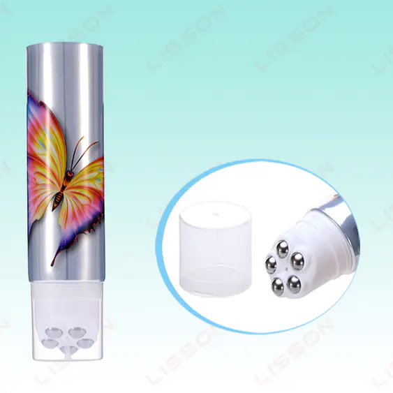 D50 120ml-300ml Stainless Massage Ball/Roller Chest Cream High Gloss CosmeticTube
