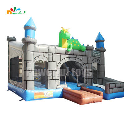 Small inflatable jumping bouncer castle with slide for kid