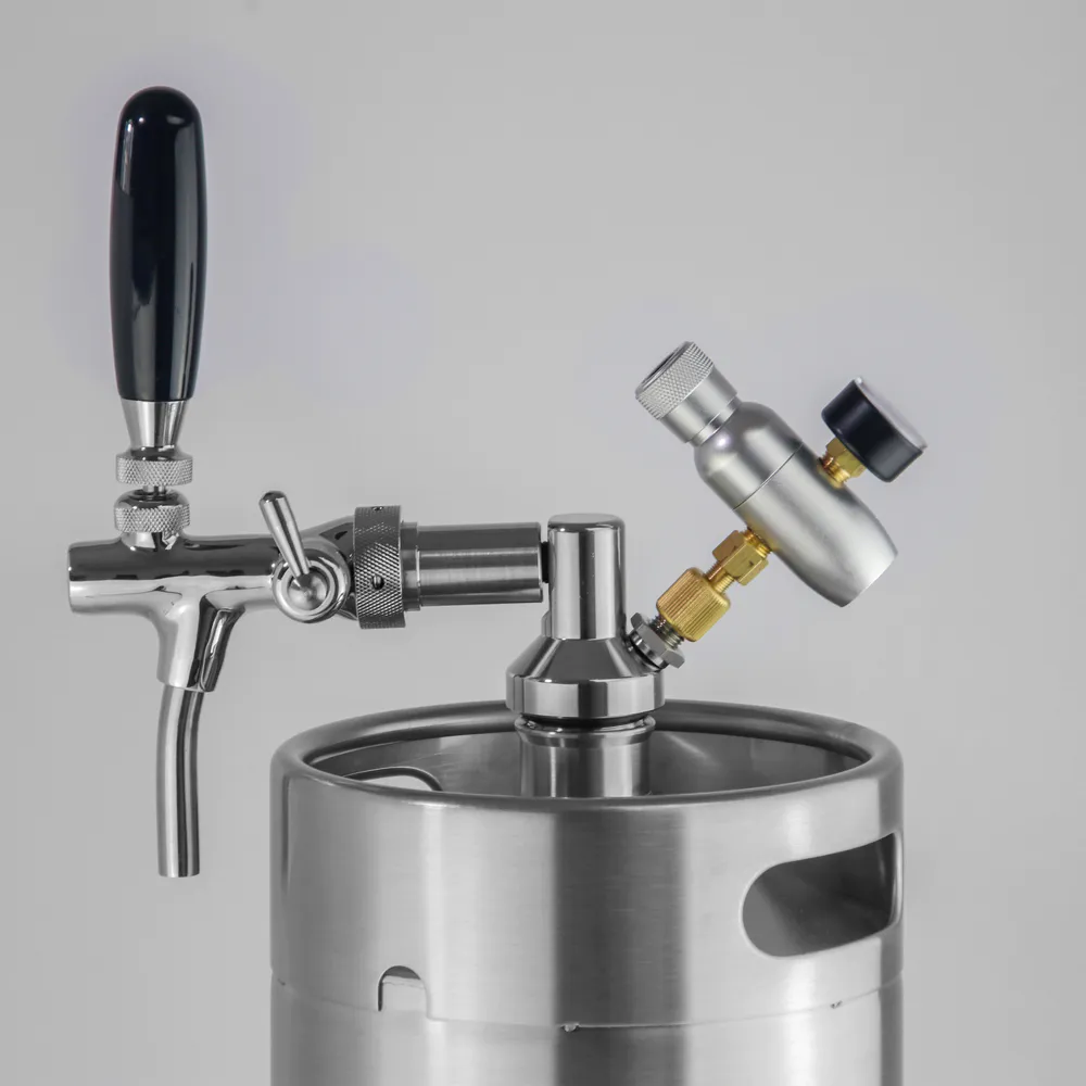 growler mini keg with co2 regulator gas liquid ball lock adjustable thread tap dispenser
