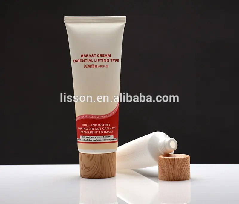wooden design cap with plastic tubes for cosmetics packaging
