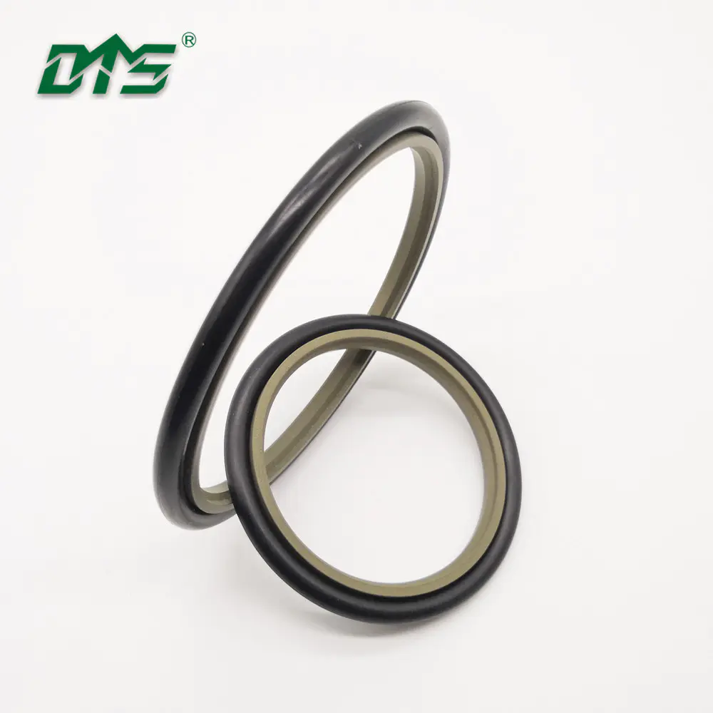 40% bronze PTFE hydraulic rod buffer step seal with brown and green color