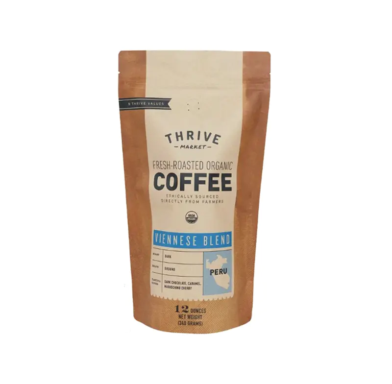 high quality factory customized logo printing coffee stand up pouch bag