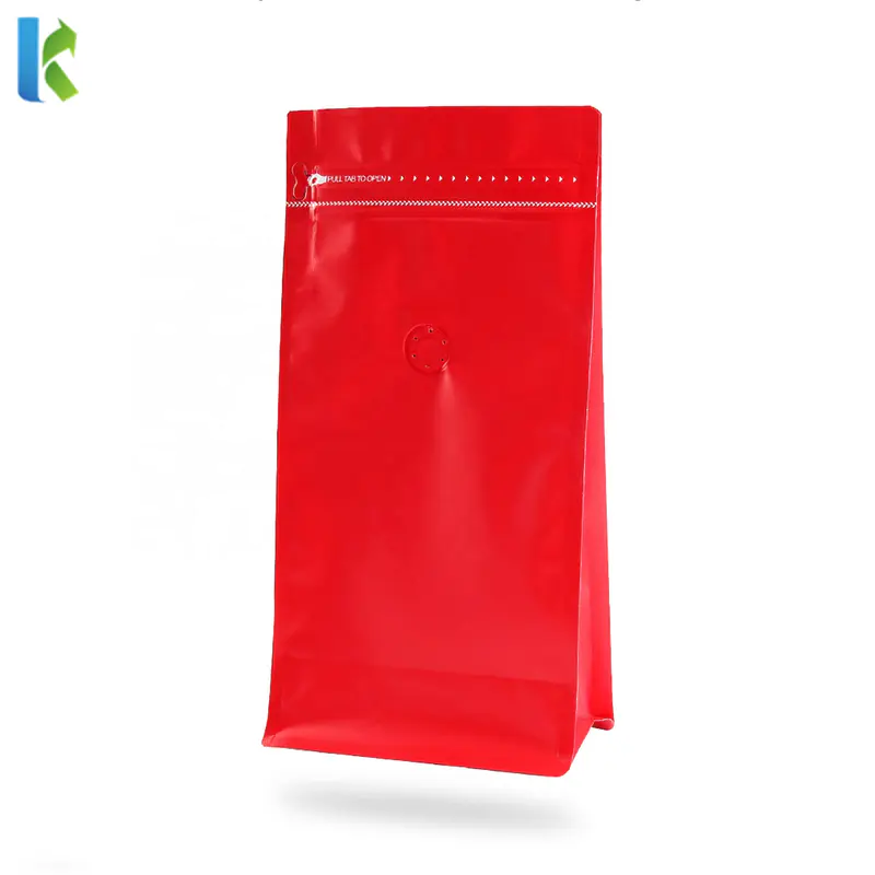 China Factory Matte Red Aluminium Foil Coffee Bag for Coffee Packaging Pouch