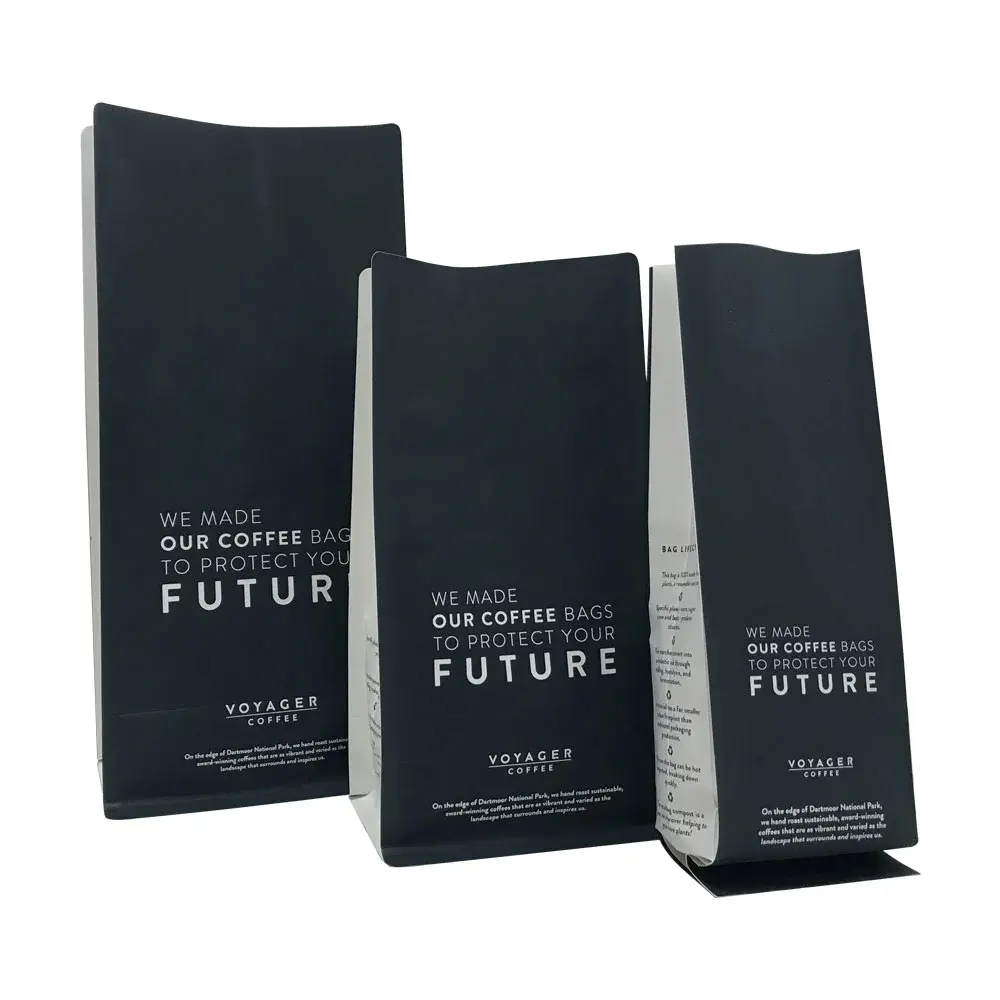 Food Grade Factory Customized Print Biodegradable Side Gusset Coffee Bean Pouch Bag