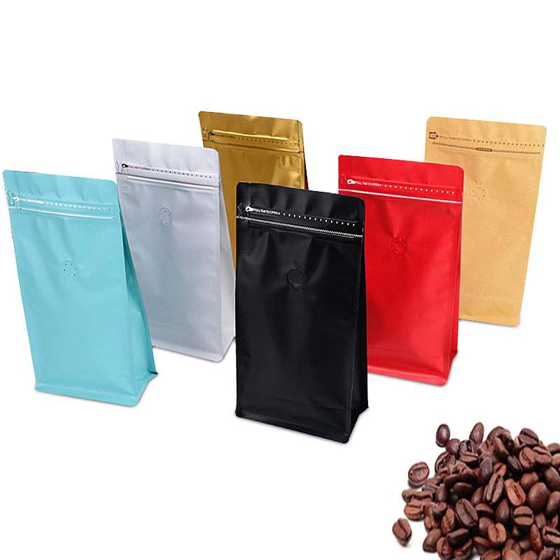 factory high quality good selling custom printed flat bottom coffee bag