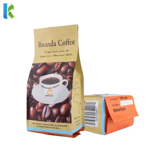 Food Grade High Quality Safety Custom Printing Flat Bottom Coffee Bag