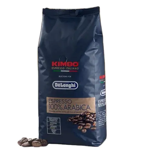 high quality food grade custom printing stand up flat bottom coffee bag